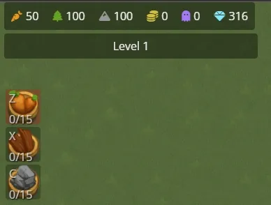 Resources visible in the top left